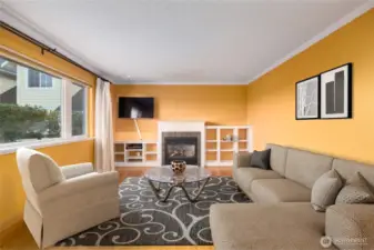 Living room, just left of entry...  virtual staging...