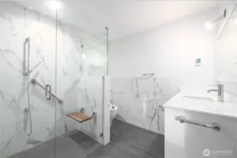 Luxurious primary bath...