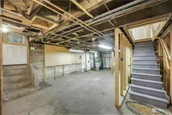 Basement offers many options to expand the home's interior living.