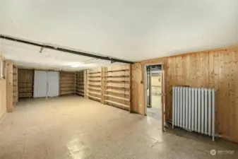 Finished portion of basement would be a fantastic media space, rec room or hobby area.