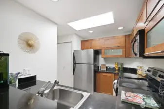 Skylight brings in natural light.