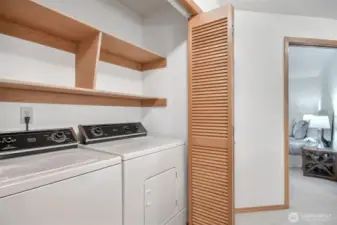 Upstairs side-by-side laundry.