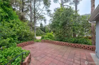 Patio at the main entrance and dining room sliding door.