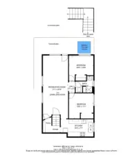 The lower level floor plan. A great space for extended guests, roommates or take the additional steps to convert the property to a Duplex.