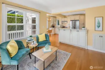 Family room open to kitchen