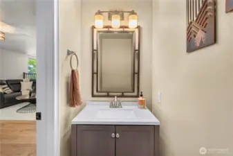 1/2 guest bathroom located on the main level.