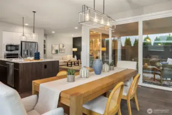 The lovely glass light fixtures are the perfect 'jewelry' for these well used rooms.