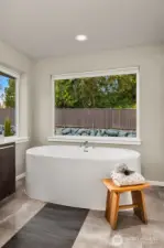 What's not to love about a beautiful oval soaking tub?