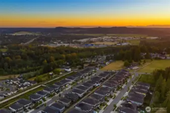 Monroe fairgrounds in the distance, and highway 522 upper left.