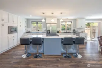 Huge island with breakfast bar. New SS appliances too!