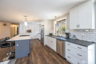Lovely subway tile backsplash