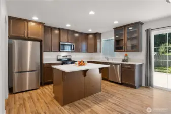 Wonderful open concept.  Brand New Refrigerator. Propane cooking stove.