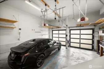 2+ Car Garage with workbench & mechanical room