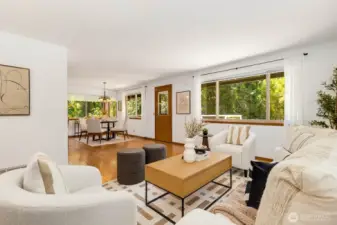 Deck access right off the dining room/kitchen is perfect for entertaining your guests for indoor or outdoor festivities