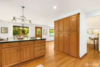 Pantry space takes care of any additional food storage needs