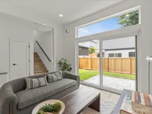 Lower level rec room with sliders to your own yard!