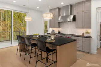 Oversized slab eating island