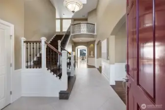 Stunning entry with soaring ceilings.