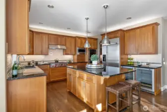 Remodeled kitchen with high end appliances.