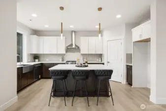 A kitchen fit for a chef! Quartz counters, stainless farmhouse sink, Walk-in pantry, KitchenAid appliances, soft-close cabinets with roll out shelves, and so much more.