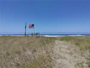 Private beach trail, bench to enjoy the scenery