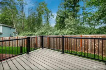 Composite deck overlooking Natural Preserve offering privacy and the sounds of songbirds.