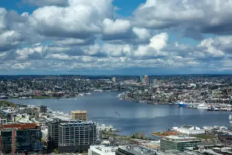 View of Lake Union from shared 40 floor and 41st floor
