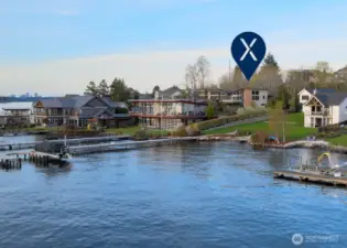 You can't closer to the lake without paying waterfront prices.