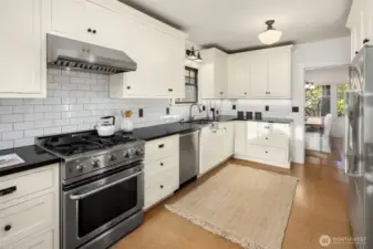 Custom kitchen looking toward dining room