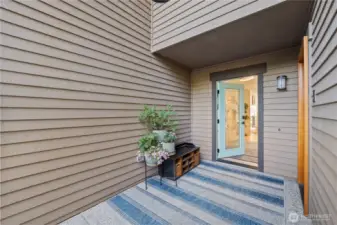 Front door entrance facing west