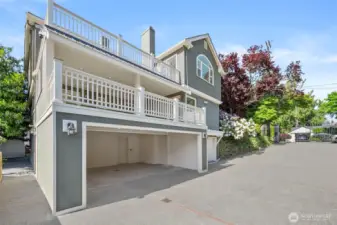 Carport and two car garage