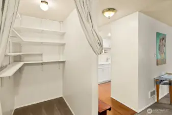 This large storage area could also be used for a computer desk or hobby area.