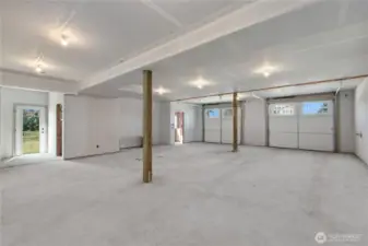 Front part of shop - finished garage with studio above