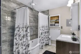 Main bathroom updated with tasteful features