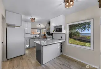 Open ocean views from kitchen
