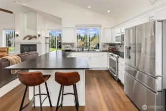 Upgraded kitchen has plenty of bar eating space