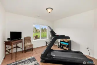 3rd bedroom currently used as a workout space