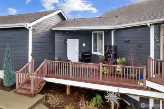 Back deck provides a space to enjoy the evening sunsets