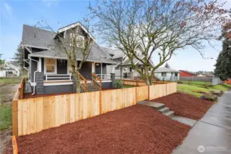 Sidewalks make for a walkable neighborhood.