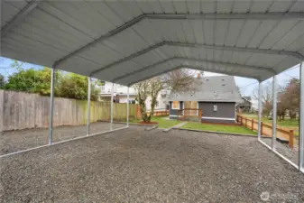 Brand New 2-Car Carport and Parking for 3 Vehicles off the Alley.