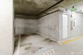 Dedicated parking spot in gated, secure garage.