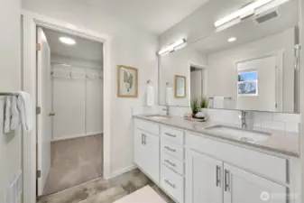 Primary bath with walk in closet