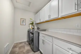 Laundry upstairs, new washer and dryer