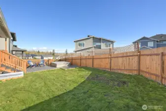 Fully fenced back yard