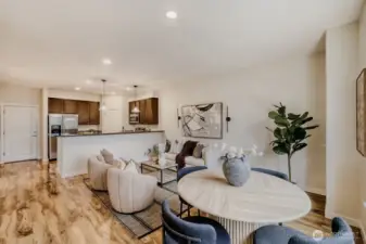 Open Concept Kitchen, Living & Dining Rooms