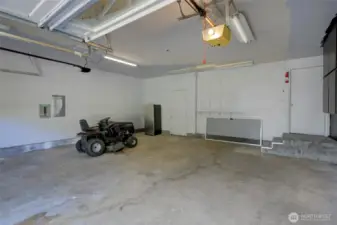 Large, 2 car garage.
