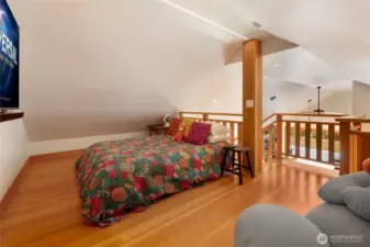 the loft space overlooking the great room.