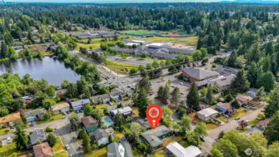 Aerial View of home & grounds.