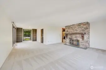 Living room and dining room