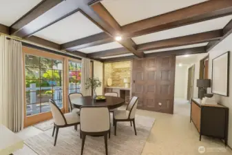Virtually Staged Gathering Room off the kitchen